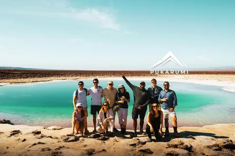 Baltinache Hidden Lagoons tour, turquoise salt lagoons near San Pedro de Atacama